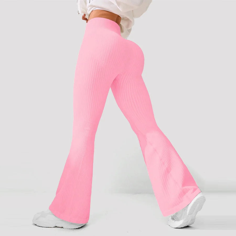 Le Relax Chic – Pantalon Flare en Maille Côtelée