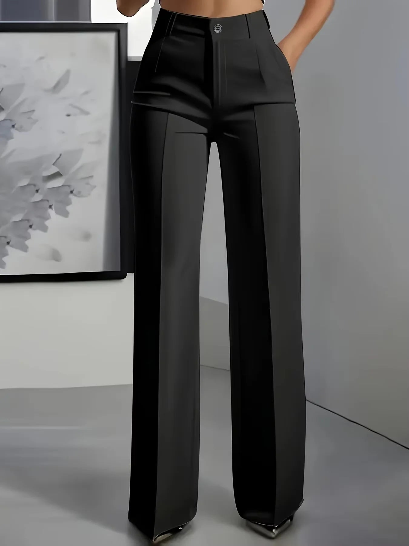 Le Sophistiqué – Pantalon Tailleur Fluide Taille Haute