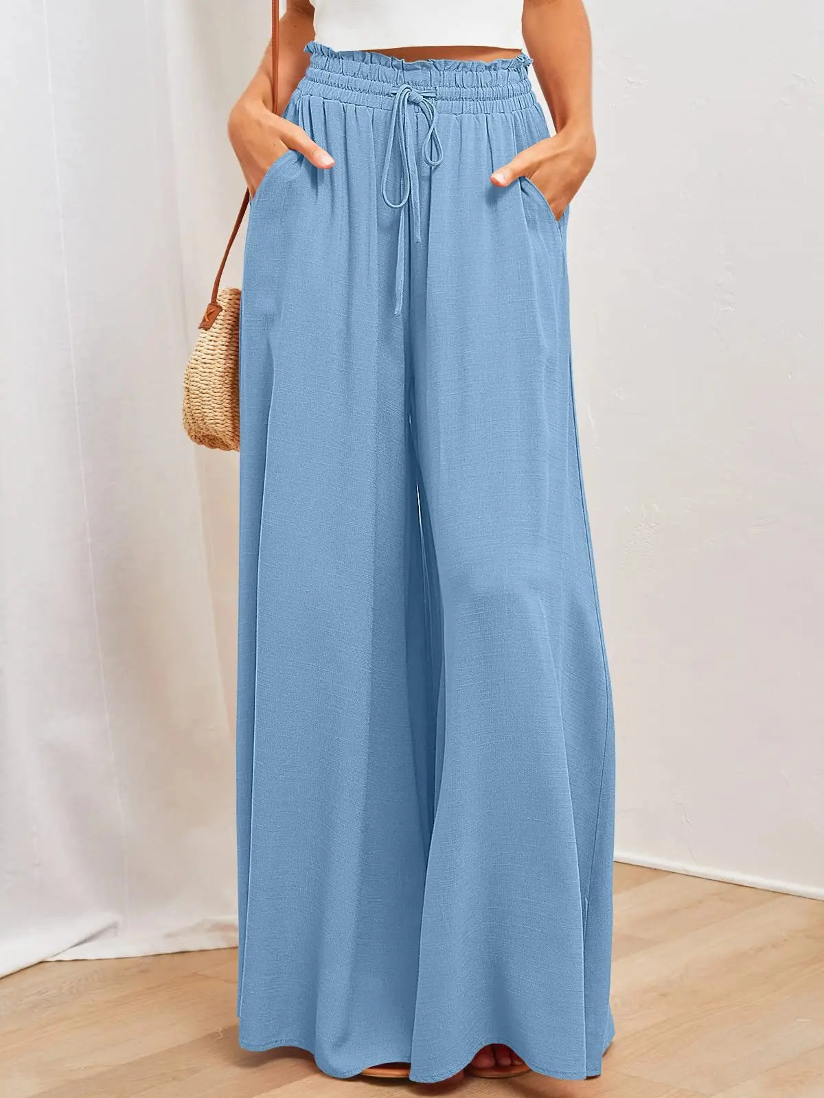 Le Vaporeux – Pantalon Palazzo Fluide Taille Haute