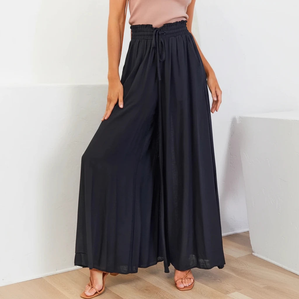 Le Vaporeux – Pantalon Palazzo Fluide Taille Haute