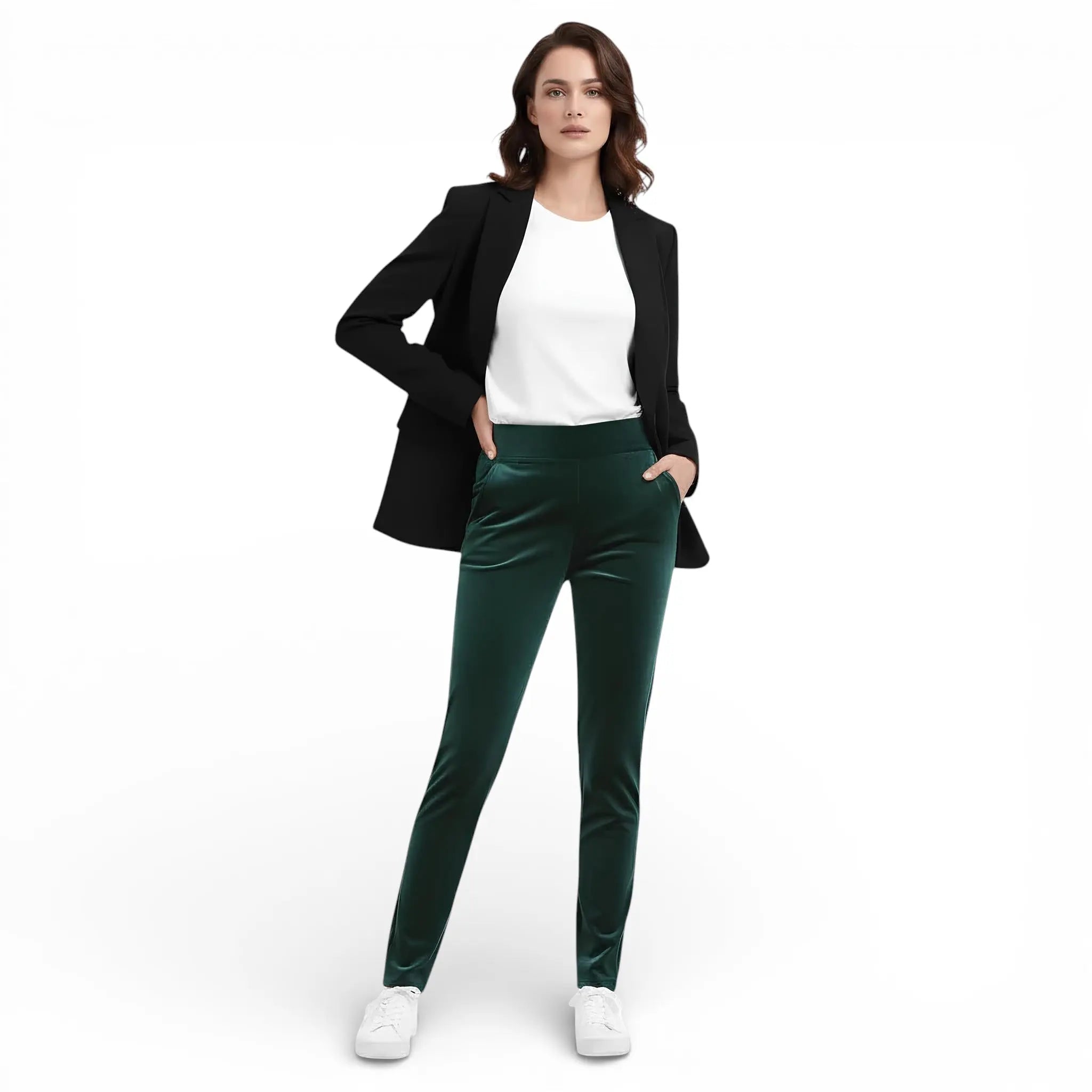 Pantalon coupe crayon en velours doublé polaire LUNAVIA PANTS