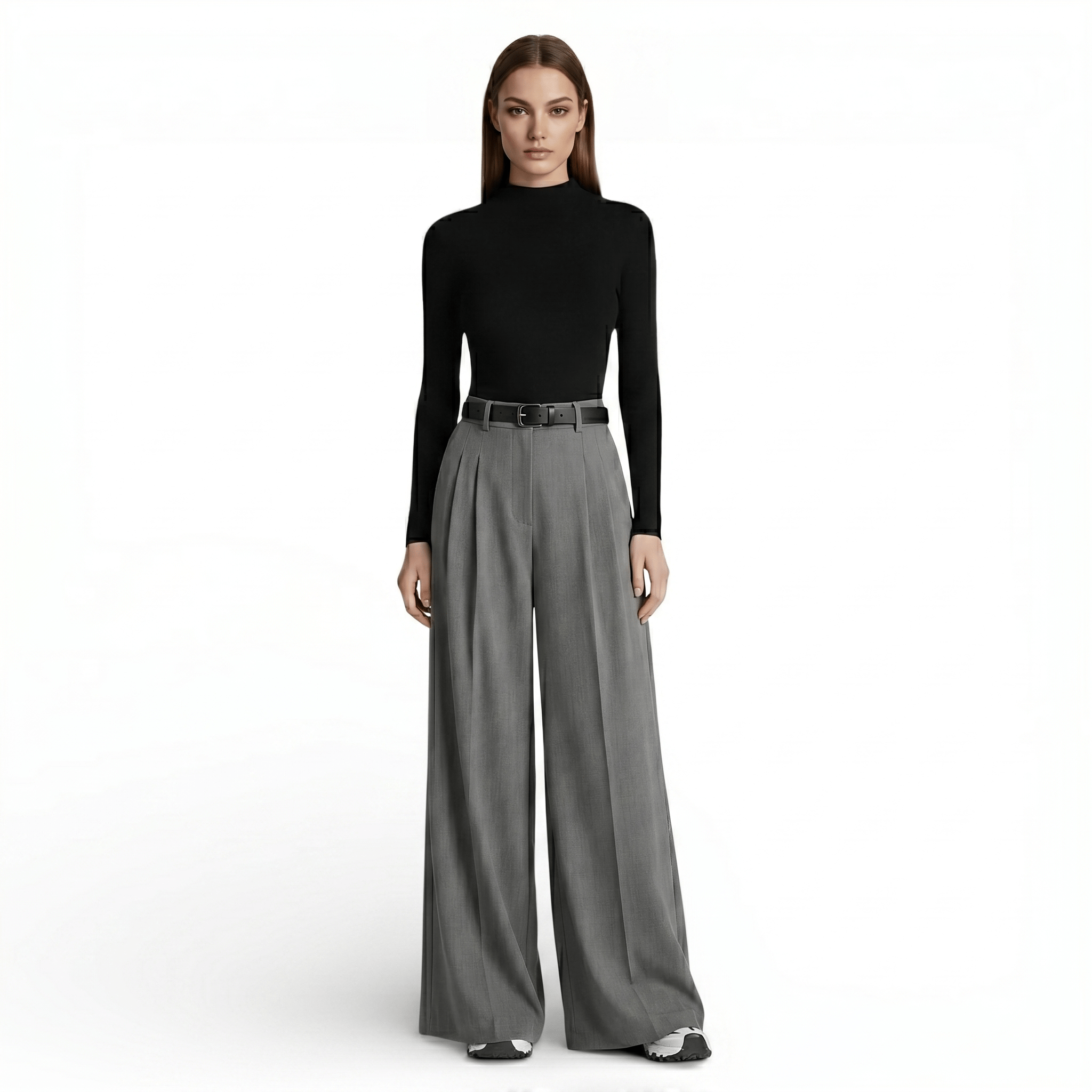 Pantalon de costume, jambes larges pour femme