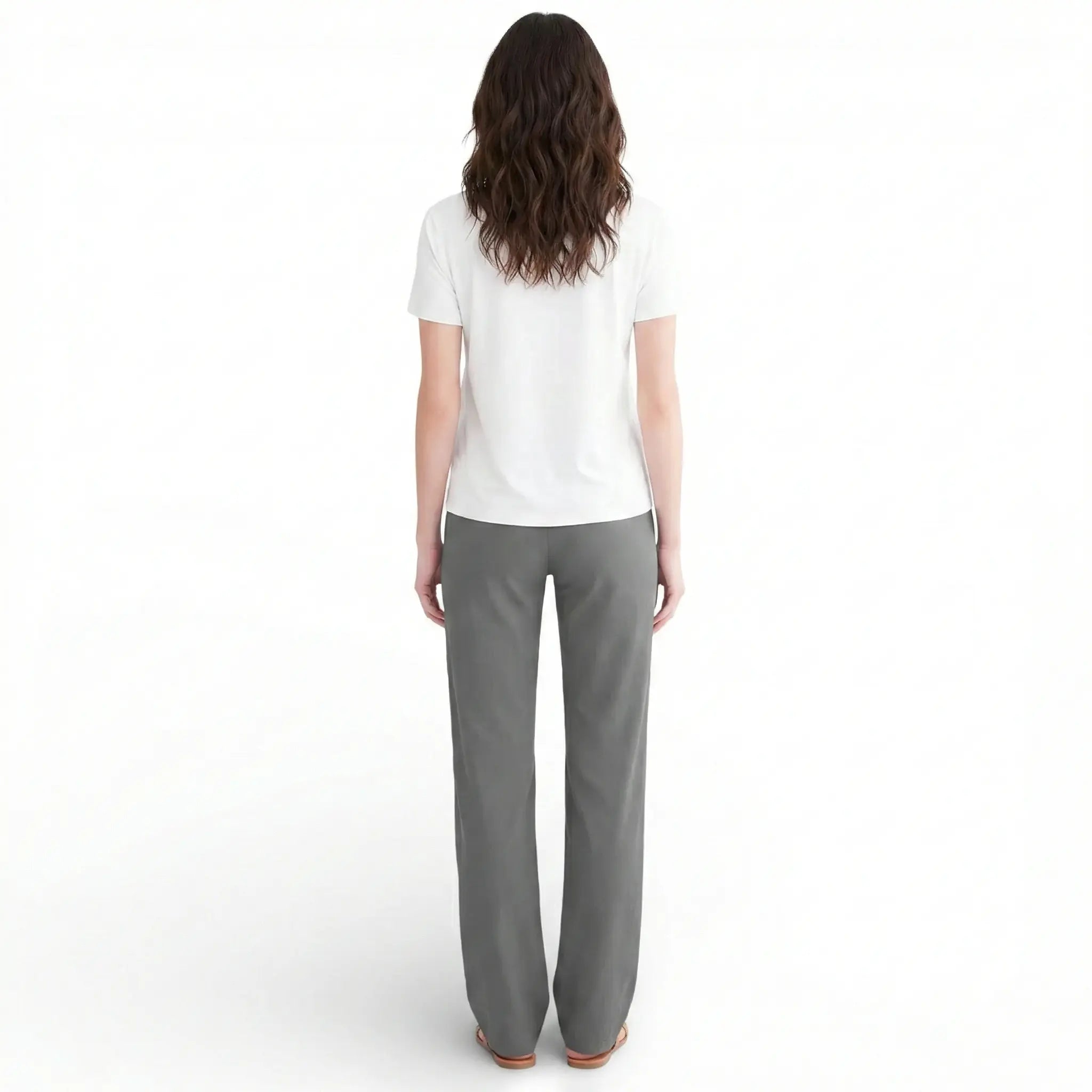 Pantalon en Lin mélangé taille élastiquée - coupe classique LUNAVIA PANTS