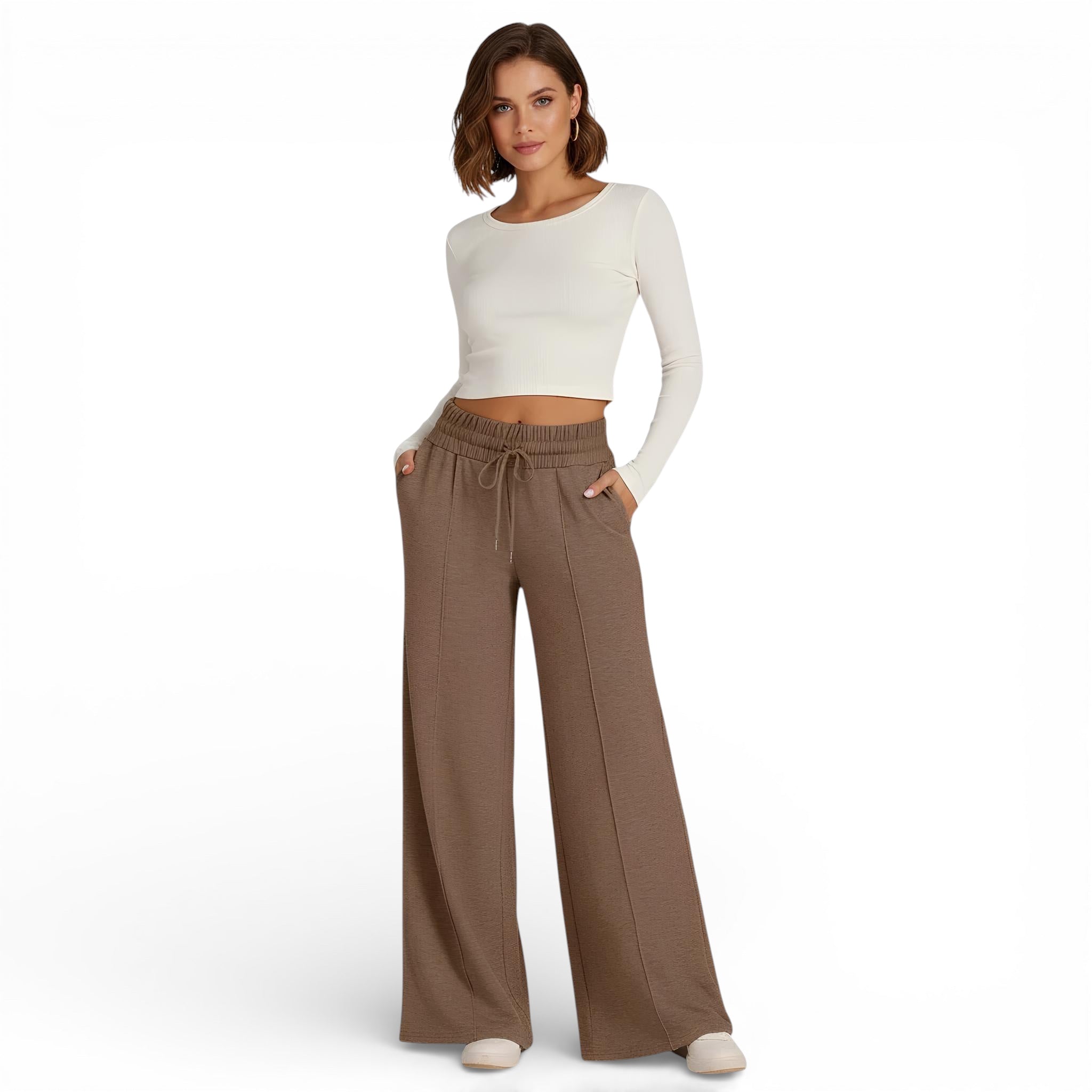 Pantalon femme fluide, jambes large