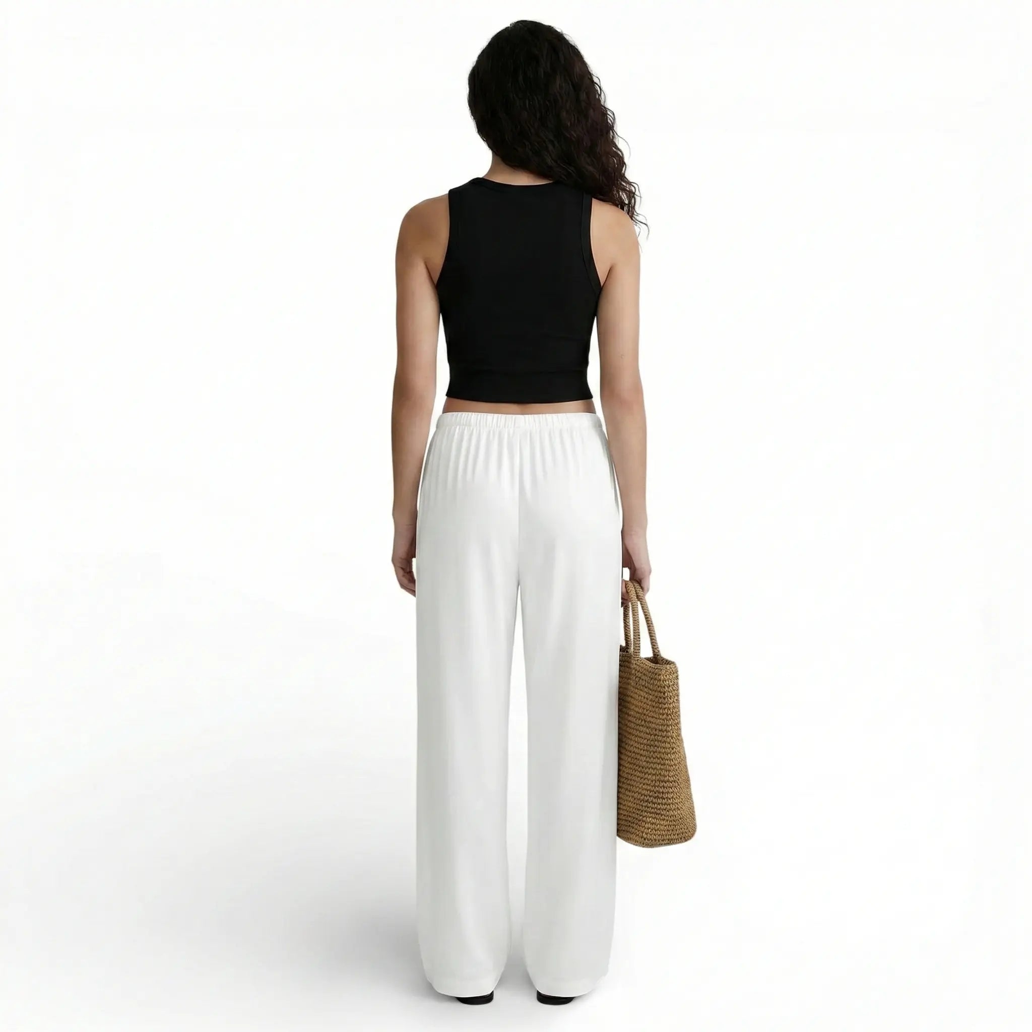Pantalon lin mélangé  slack à jambe large LUNAVIA PANTS