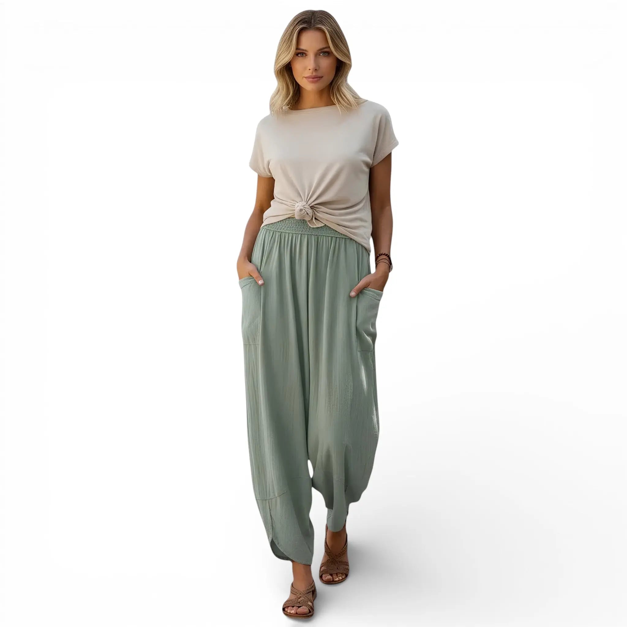 Pantalon  lin mélangé style  vintage LUNAVIA PANTS