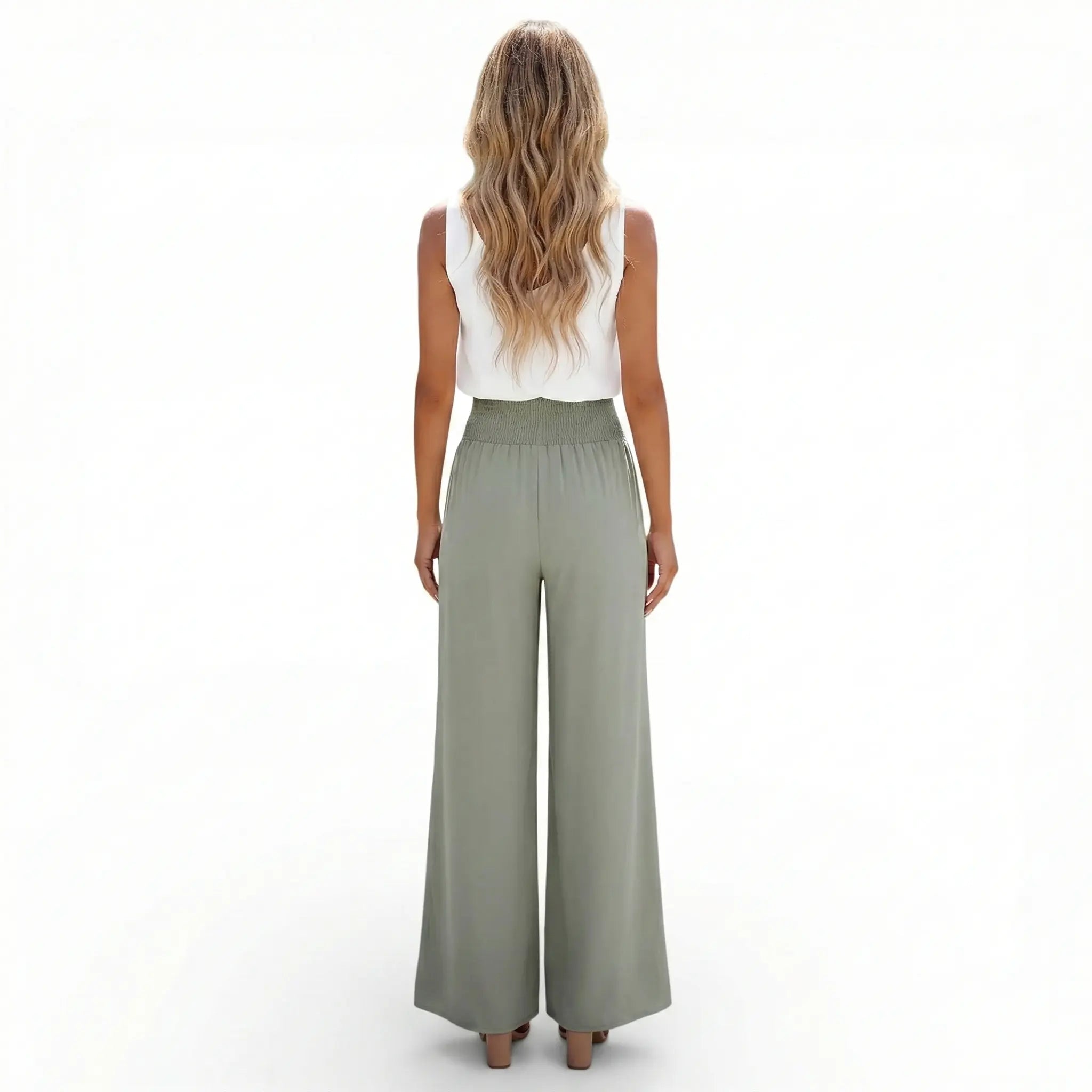Pantalon lin mélangé taille haute LUNAVIA PANTS