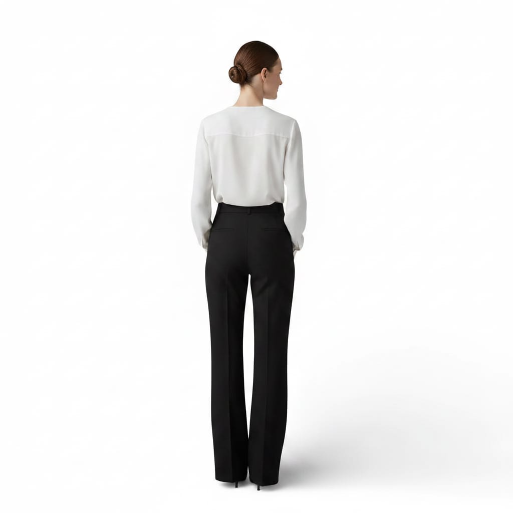 Pantalon tailleur, coupe évasé femme
