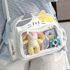 Petit Sac à Dos Blanc Motif Chat en Similicuir LUNAVIA PANTS