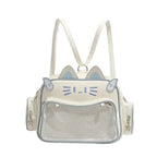 Petit Sac à Dos Blanc Motif Chat en Similicuir LUNAVIA PANTS