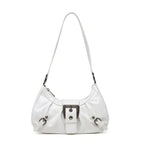 Petit Sac à Main Demi-Lune Souple Noir Brillant LUNAVIA PANTS