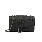 Petit Sac bandoulière à Rabat Multipoche Noir Brillant LUNAVIA PANTS