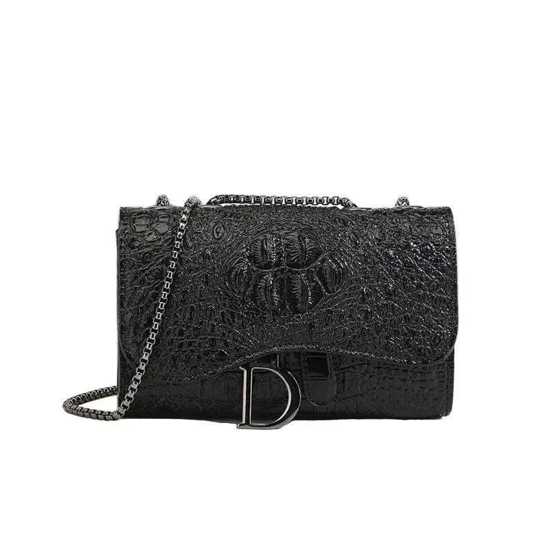 Petit Sac bandoulière à Rabat Multipoche Noir Brillant LUNAVIA PANTS