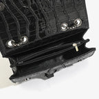 Petit Sac bandoulière à Rabat Multipoche Noir Brillant LUNAVIA PANTS