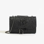 Petit Sac bandoulière à Rabat Multipoche Noir Brillant LUNAVIA PANTS