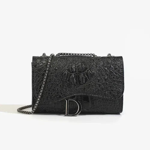 Petit Sac bandoulière à Rabat Multipoche Noir Brillant LUNAVIA PANTS