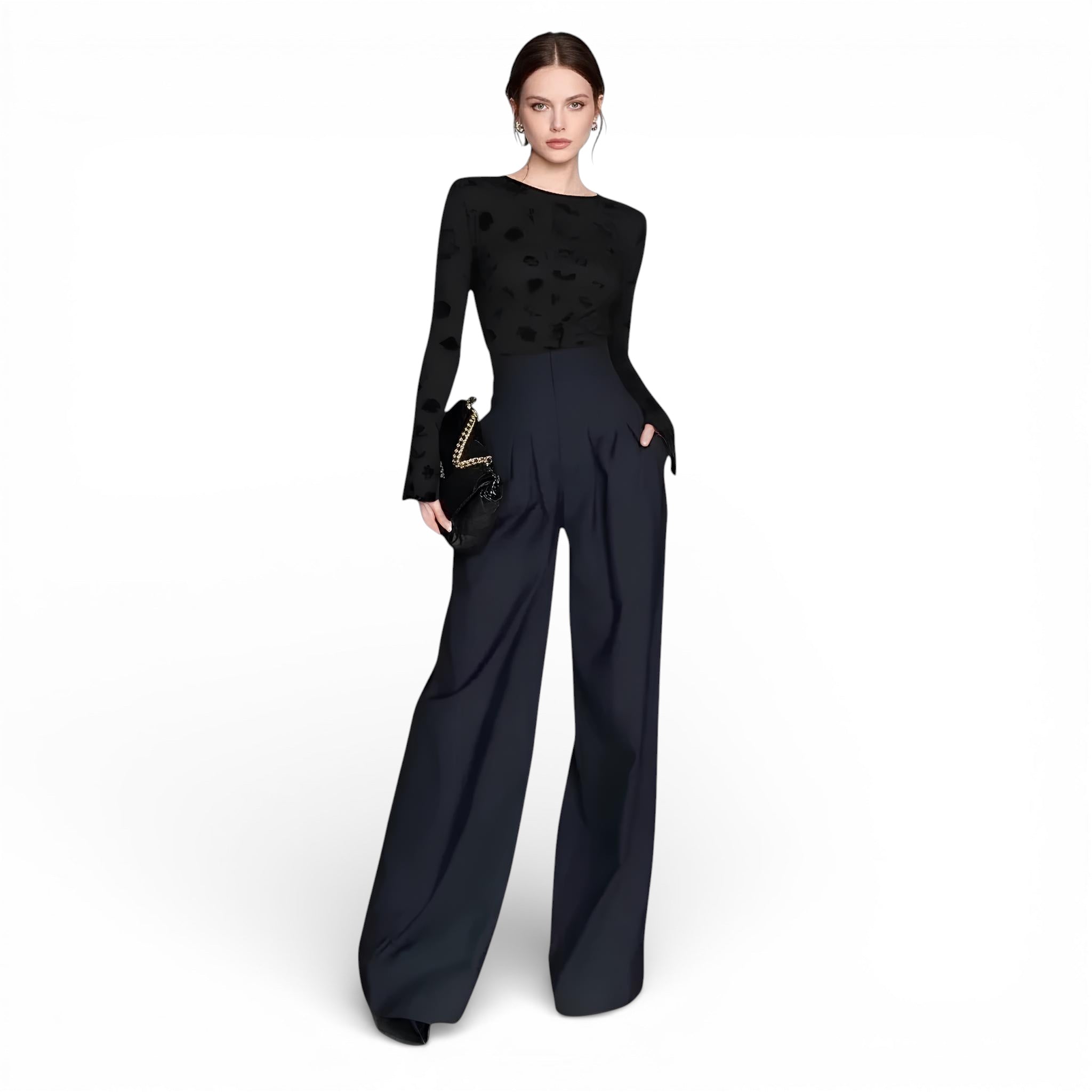 Pantalon jeans large-style palazzo