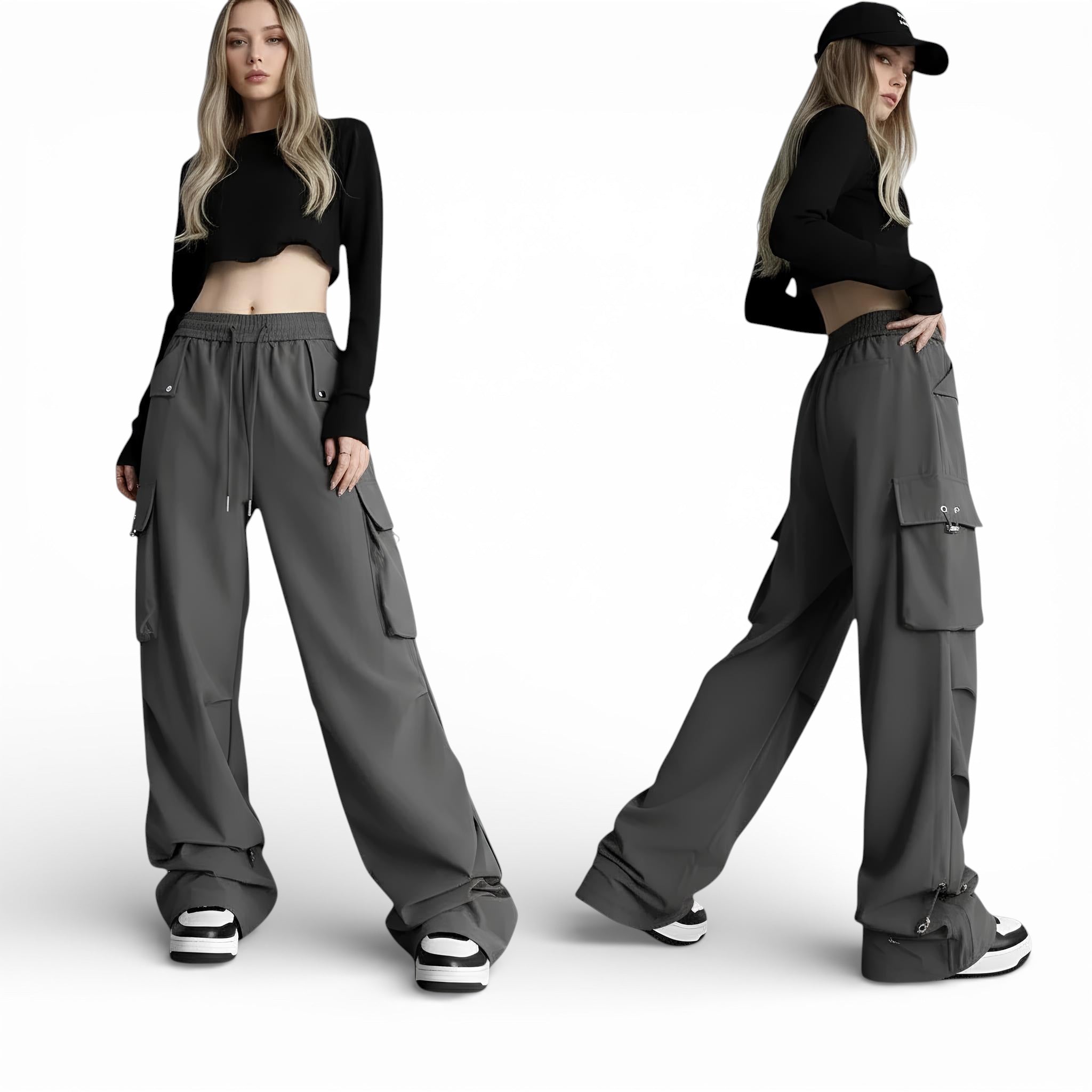 Pantalon large style cargo