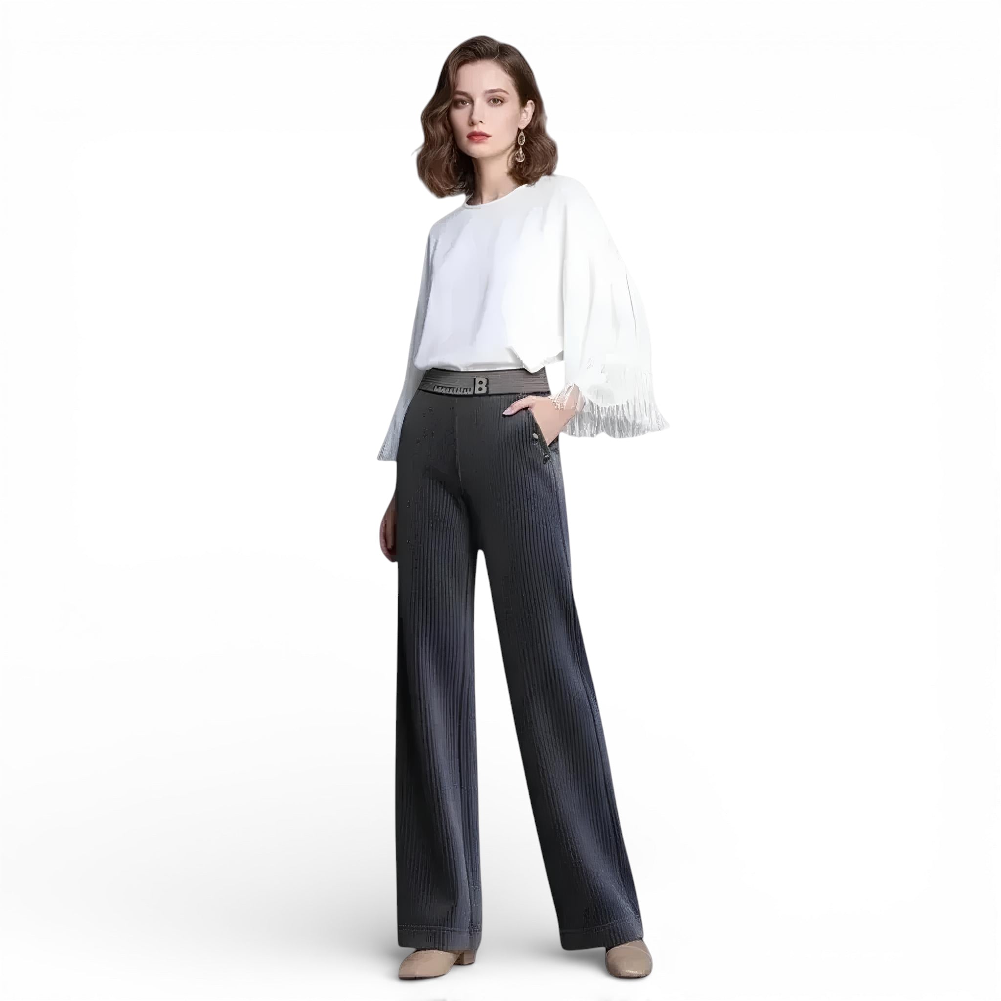 Pantalon en velours côtelé - jambe large