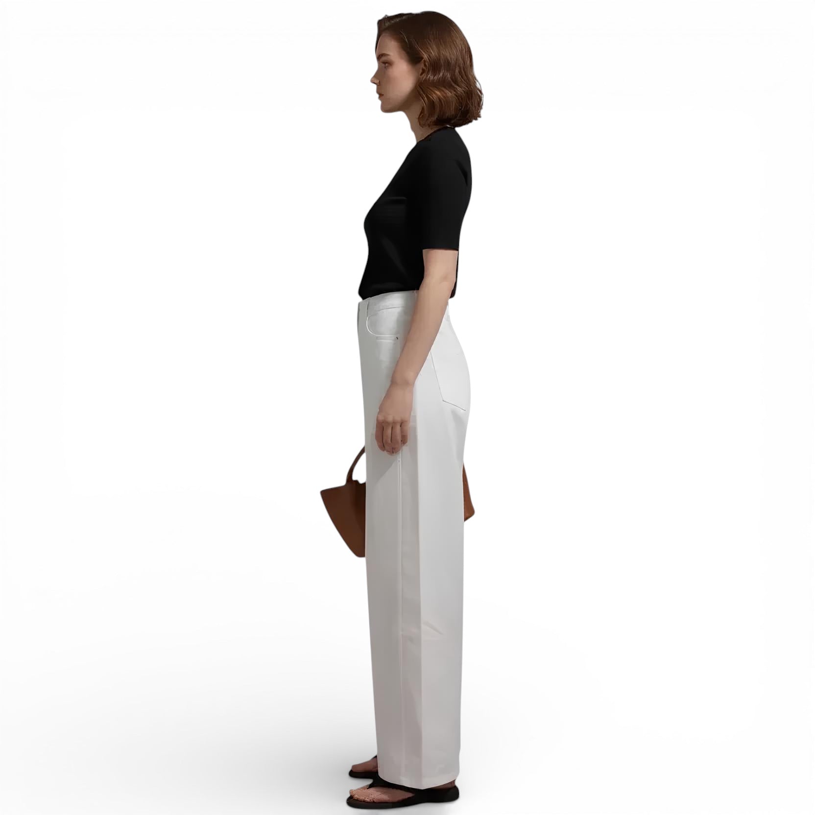 Pantalon en lin mélangé style décontracté