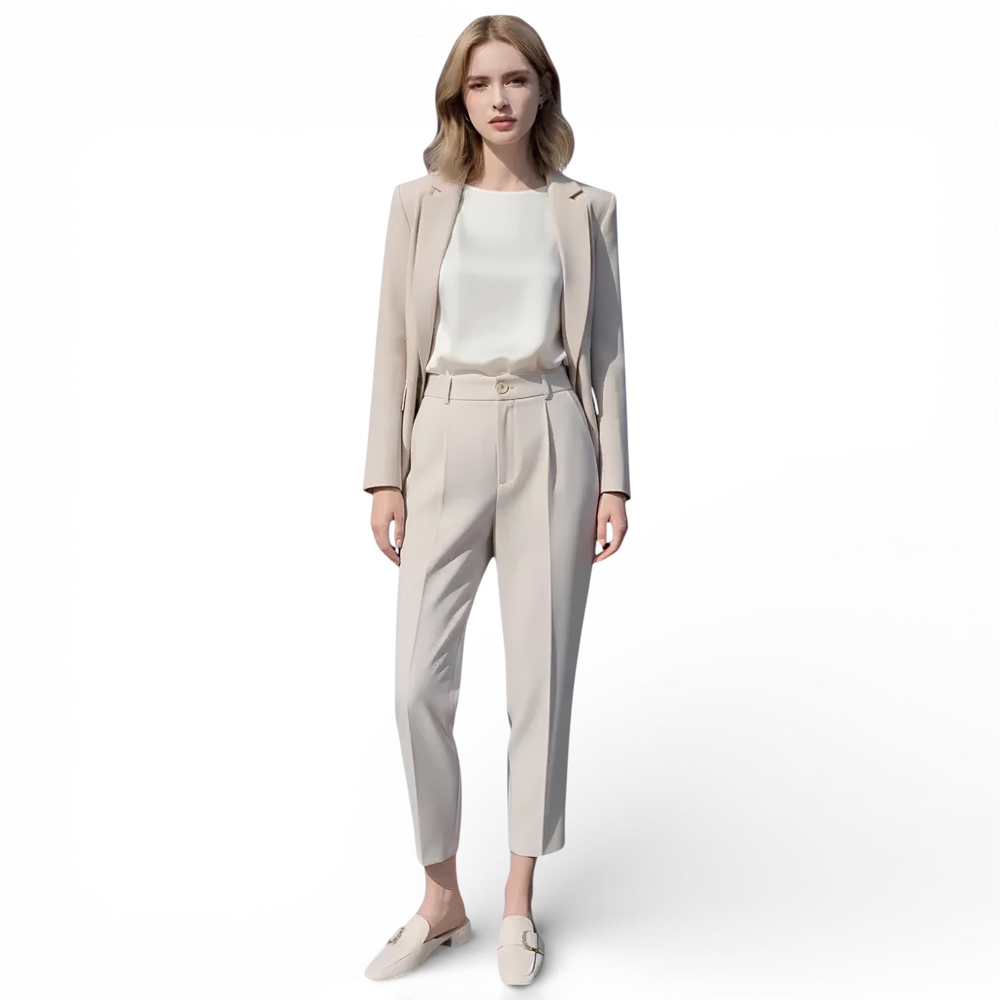 Pantalon tailleur coupe crayon-taille haute