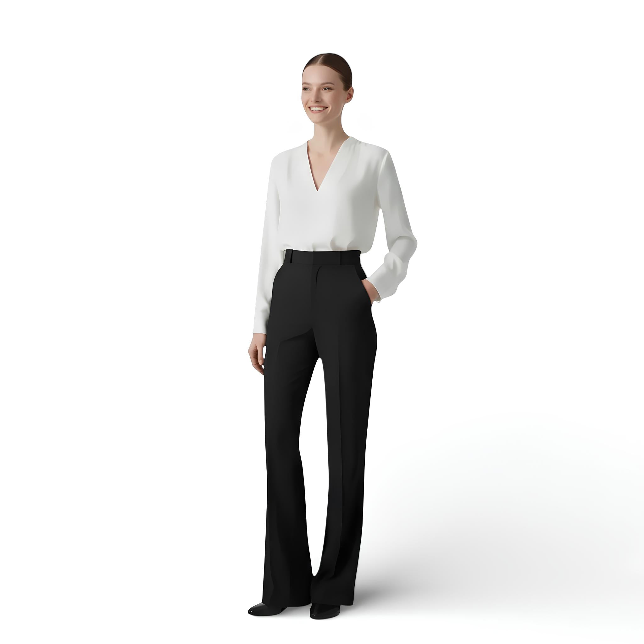 Pantalon tailleur style évasé léger