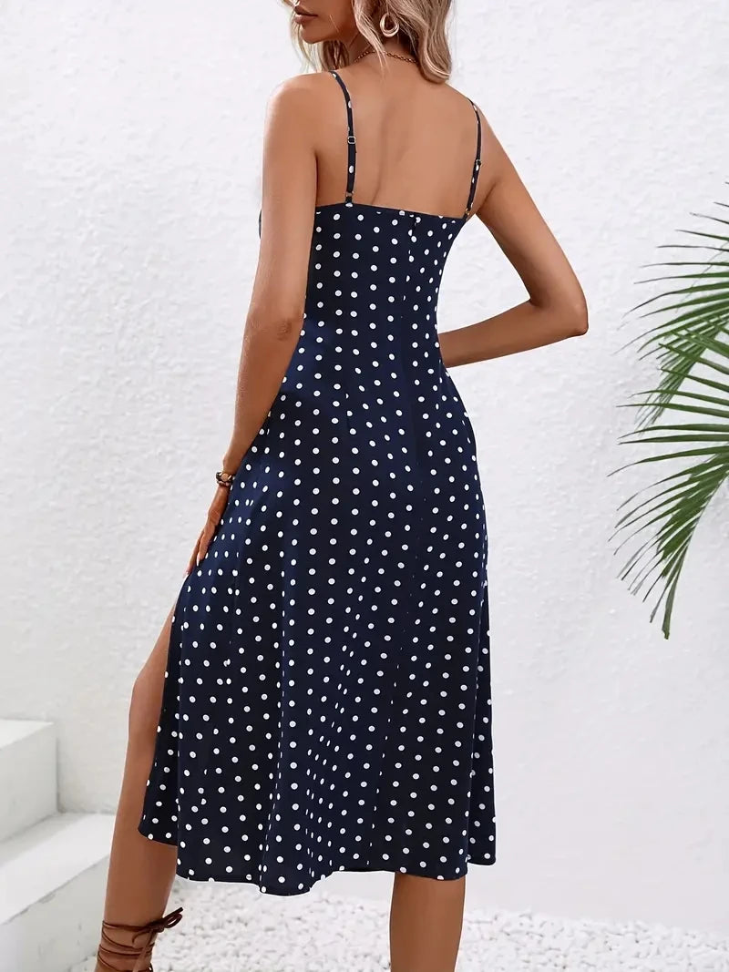 La Rétro Chic – Robe Mi-Longue Fendue