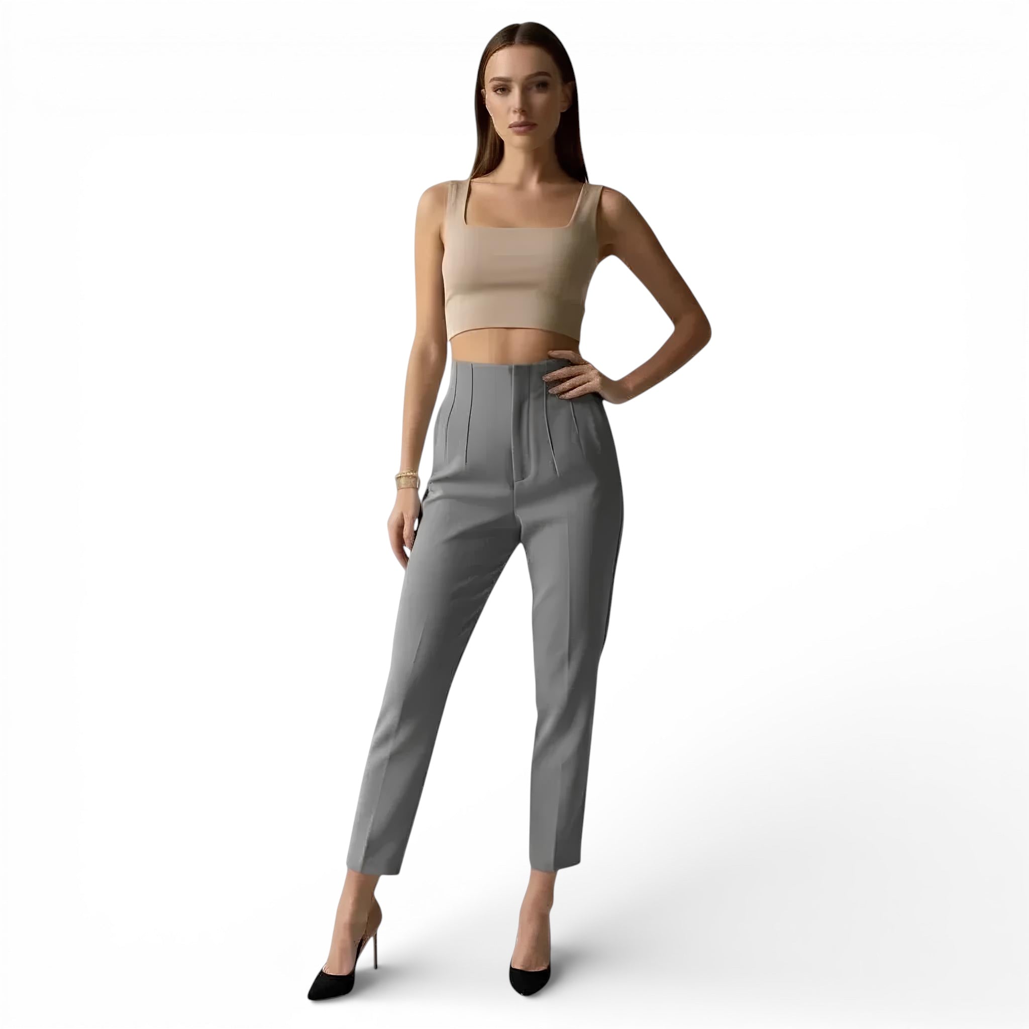 Pantalon tailleur-modèle décontracté-coupe crayon