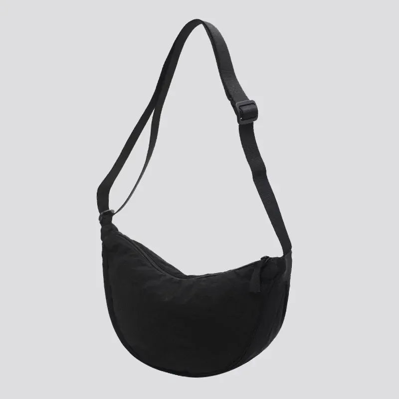 Sac Bandoulière Demi-Lune en Nylon Noir LUNAVIA PANTS