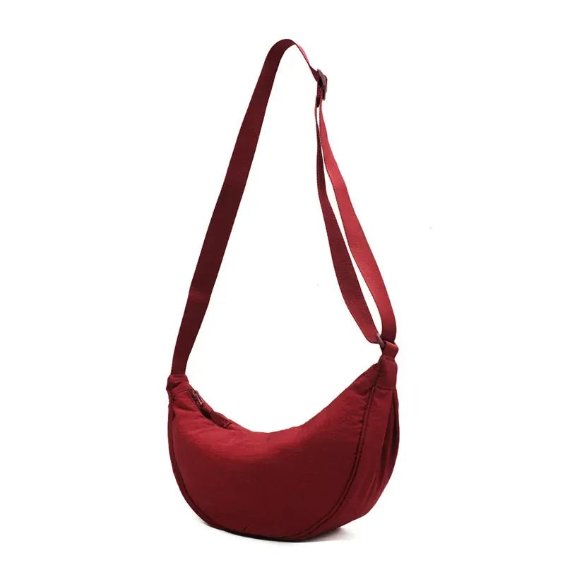 Sac Bandoulière Demi-Lune en Nylon Noir LUNAVIA PANTS