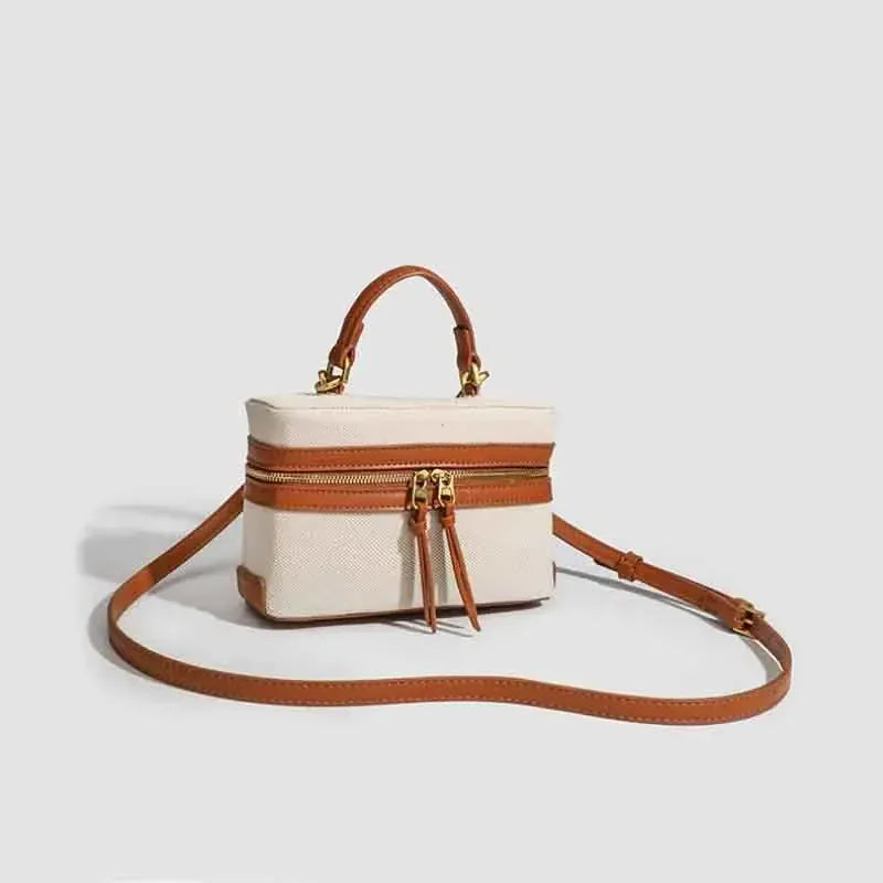 Sac à Main Forme Boîte Bicolore avec Double Zip LUNAVIA PANTS