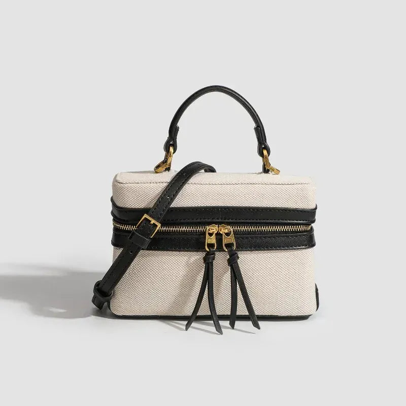 Sac à Main Forme Boîte Bicolore avec Double Zip LUNAVIA PANTS