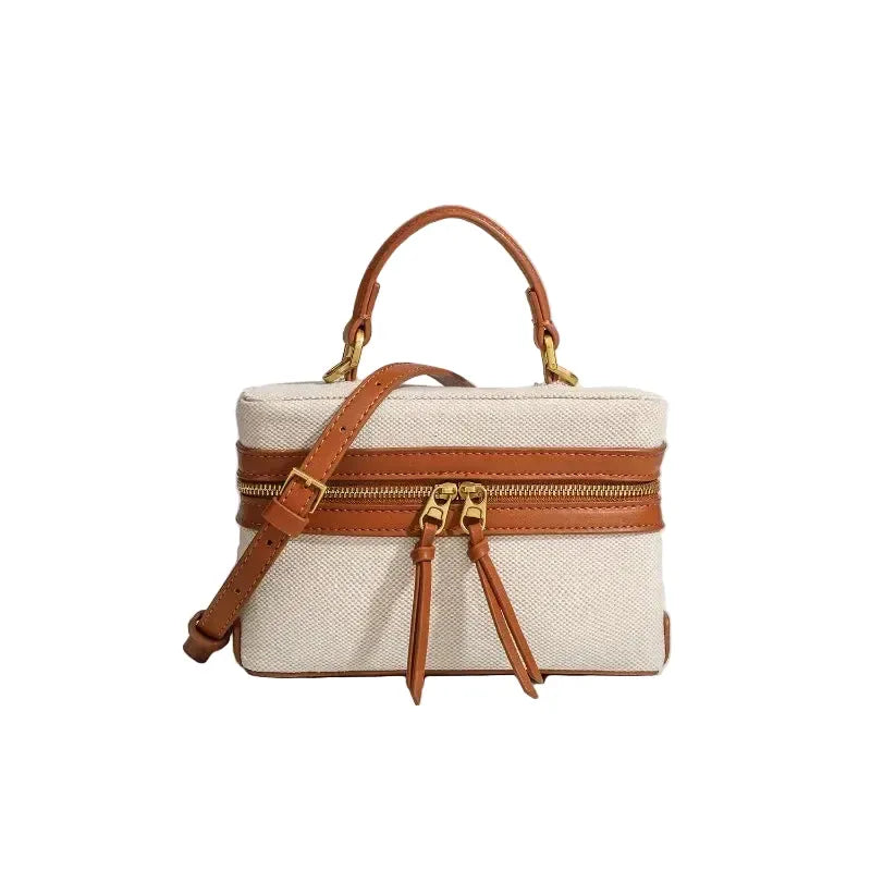 Sac à Main Forme Boîte Bicolore avec Double Zip LUNAVIA PANTS