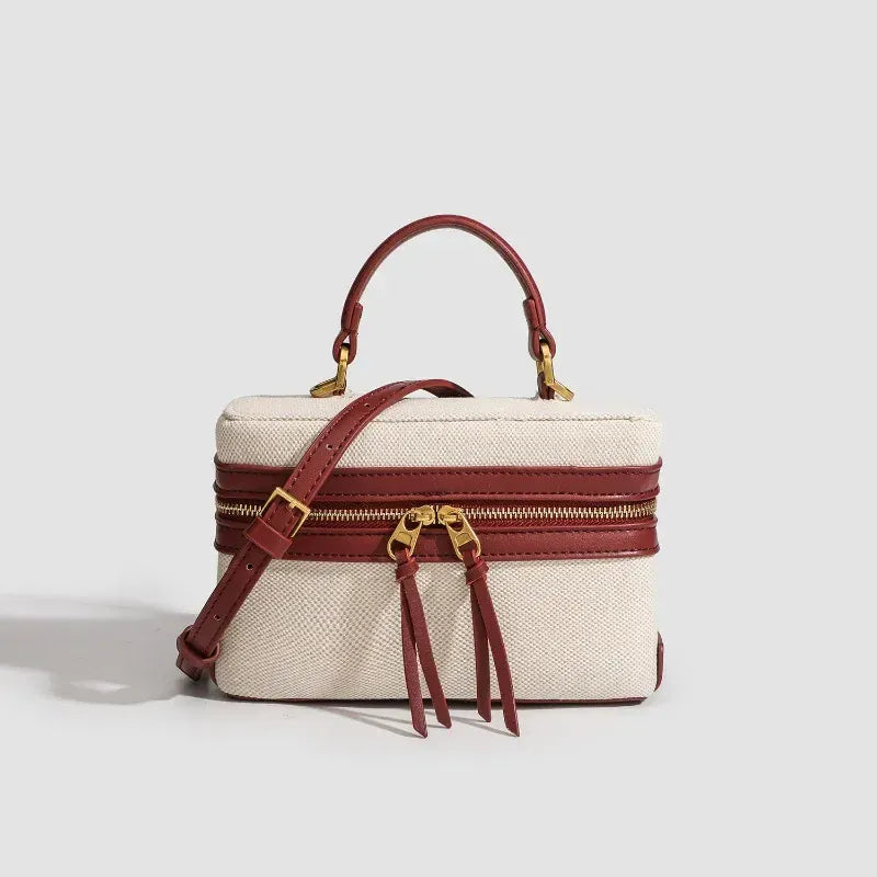 Sac à Main Forme Boîte Bicolore avec Double Zip LUNAVIA PANTS
