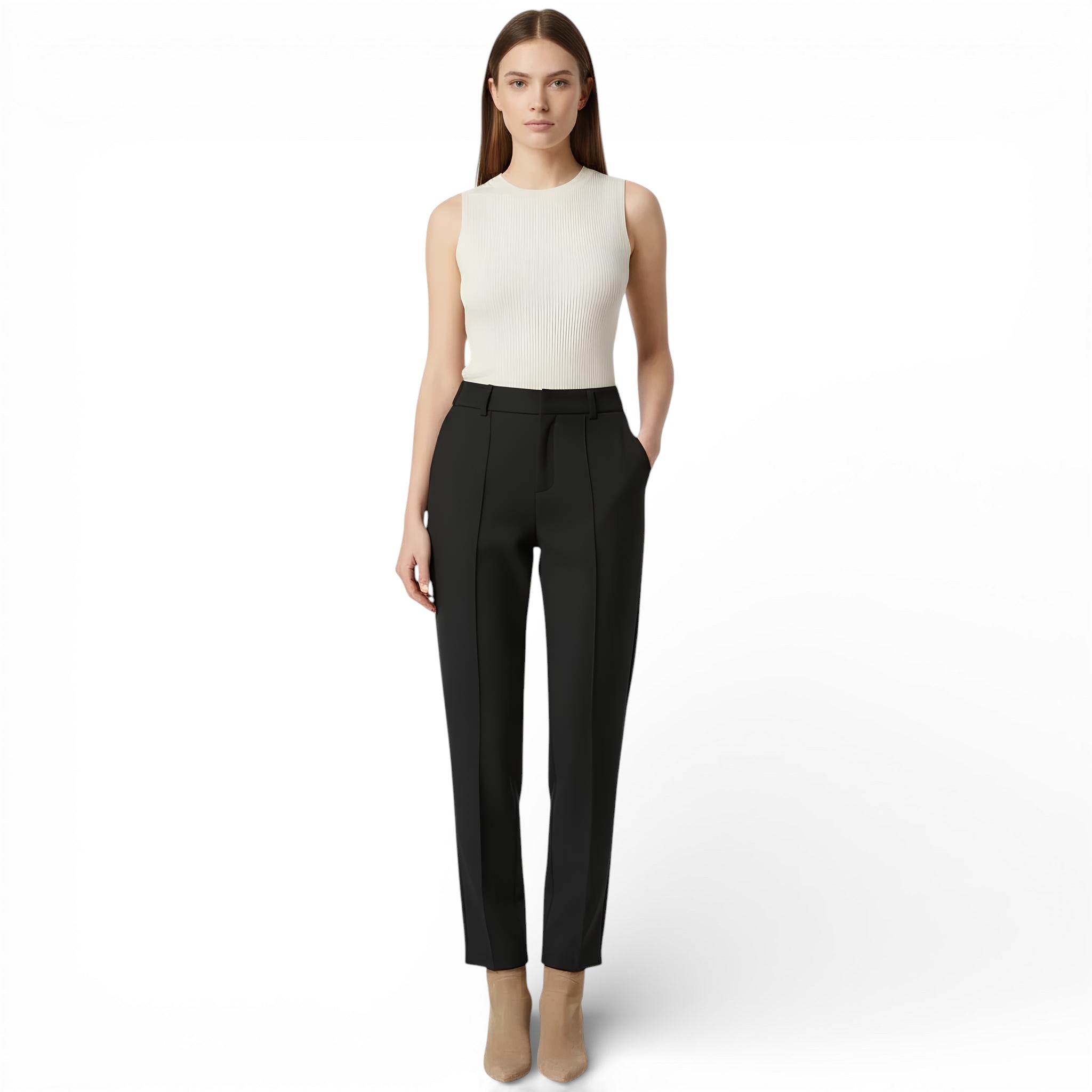 Pantalon tailleur habillé-style court décontracté