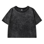 T-shirt uni slim délavé pour femme, en coton doux, manches courtes, vêtement tendance pour femme LUNAVIA PANTS