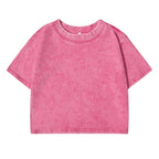 T-shirt uni slim délavé pour femme, en coton doux, manches courtes, vêtement tendance pour femme LUNAVIA PANTS