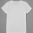 T-shirt manches courtes col rond femme, estival et décontracté, avec chat drôle, blanc imprimé LUNAVIA PANTS