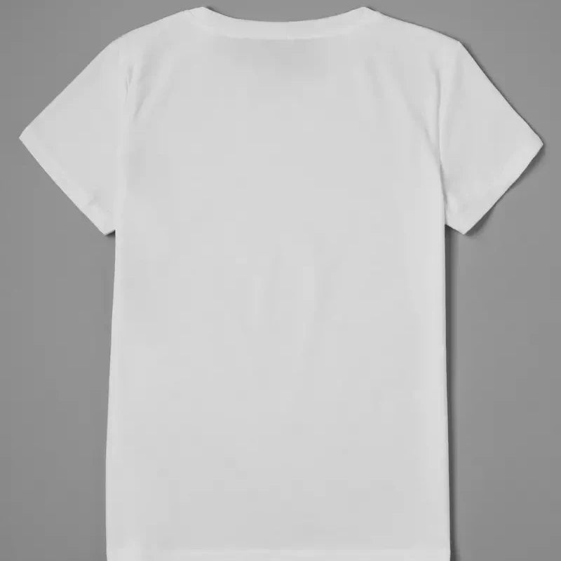 T-shirt manches courtes col rond femme, estival et décontracté, avec chat drôle, blanc imprimé LUNAVIA PANTS
