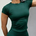 haut de sport à manches courtes pour femmes, haut de yoga, vêtements d'entraînement, t-shirt de sport, vêtements de fitness, hauts de course serrés LUNAVIA PANTS