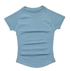  haut de sport à manches courtes pour femmes, haut de yoga, vêtements d'entraînement, t-shirt de sport, vêtements de fitness, hauts de course serrés LUNAVIA PANTS
