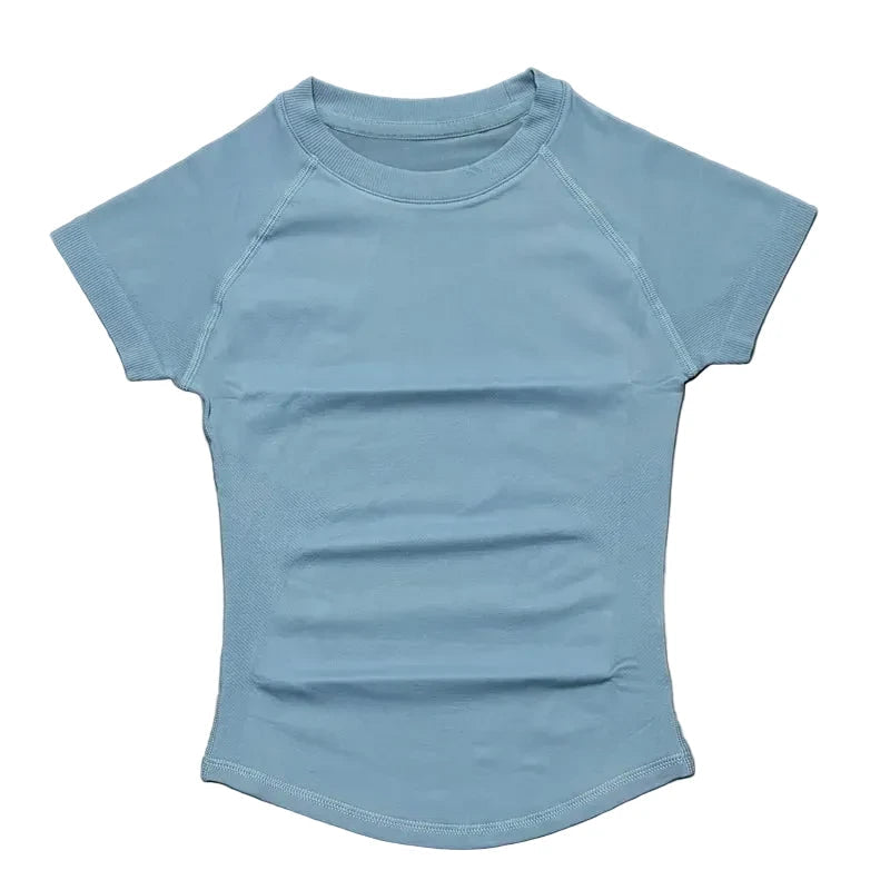  haut de sport à manches courtes pour femmes, haut de yoga, vêtements d'entraînement, t-shirt de sport, vêtements de fitness, hauts de course serrés LUNAVIA PANTS