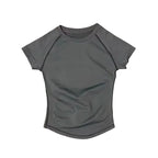  haut de sport à manches courtes pour femmes, haut de yoga, vêtements d'entraînement, t-shirt de sport, vêtements de fitness, hauts de course serrés LUNAVIA PANTS