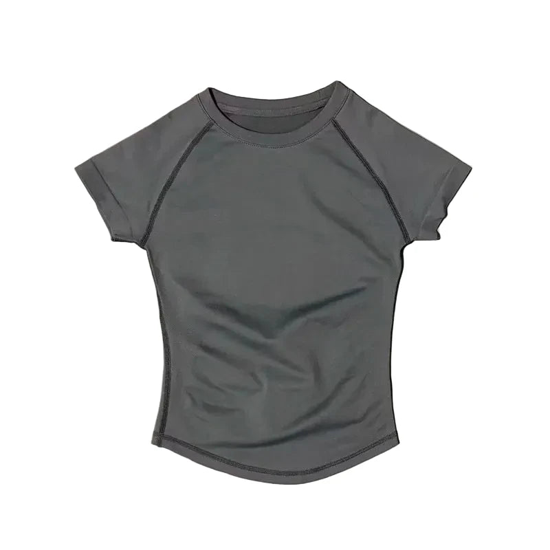  haut de sport à manches courtes pour femmes, haut de yoga, vêtements d'entraînement, t-shirt de sport, vêtements de fitness, hauts de course serrés LUNAVIA PANTS