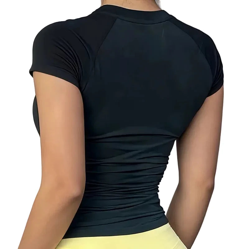 haut de sport à manches courtes pour femmes, haut de yoga, vêtements d'entraînement, t-shirt de sport, vêtements de fitness, hauts de course serrés LUNAVIA PANTS