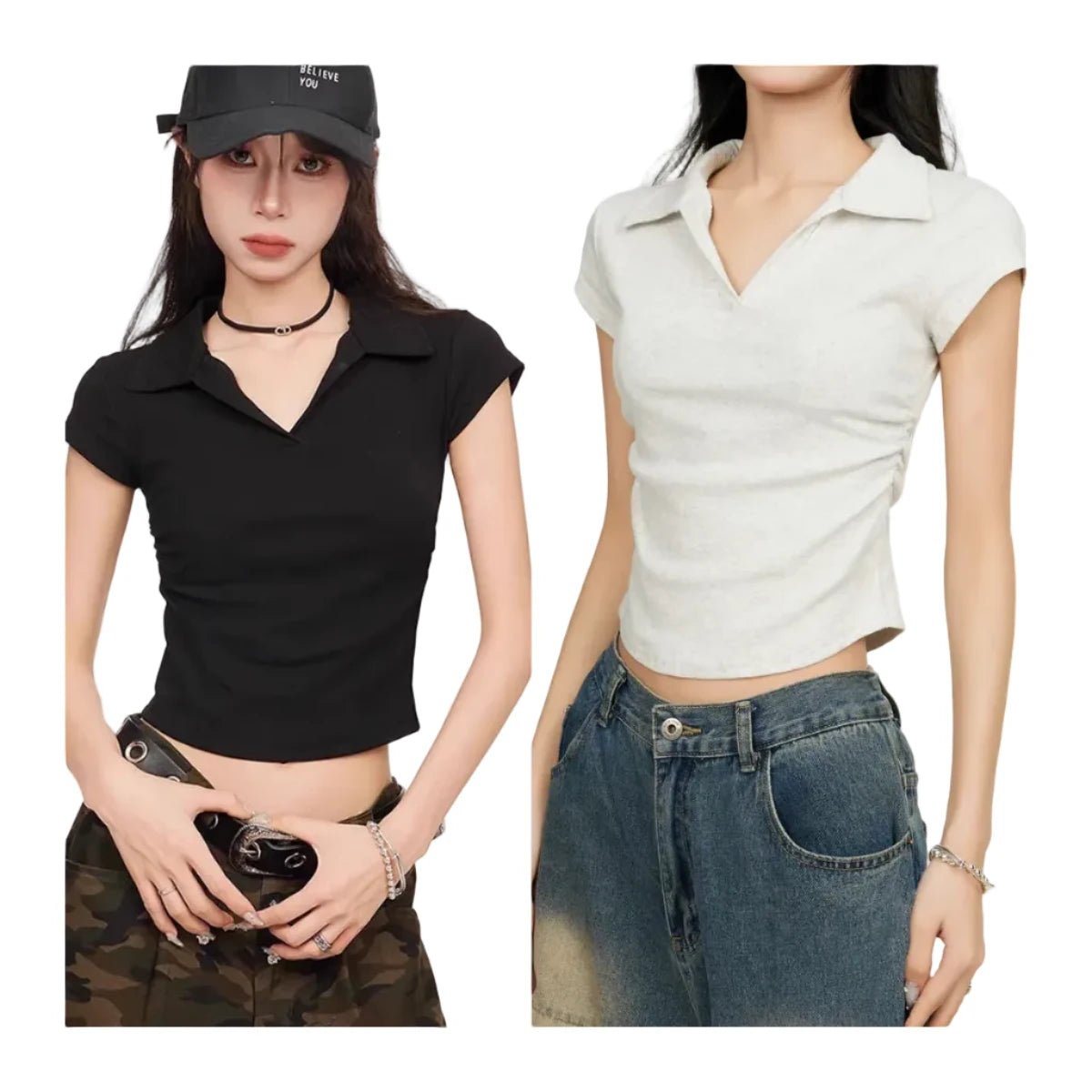 Coton été Sexy femmes t-shirt maigre mince basique solide haut court à manches courtes Polo t-shirt haut décontracté t-shirt pour les femmes LUNAVIA PANTS