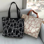 Tote Bag Kawaii Motif Félin – Grand Sac à Main en Toile LUNAVIA PANTS